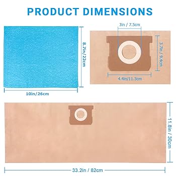 8 Pack 19-3100 Disposable Filter Bags Compatible with